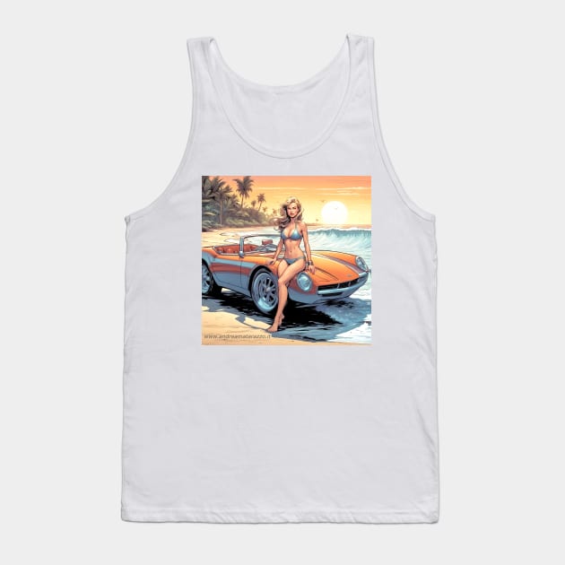 Girl with sports car Tank Top by Andrea Matarazzo